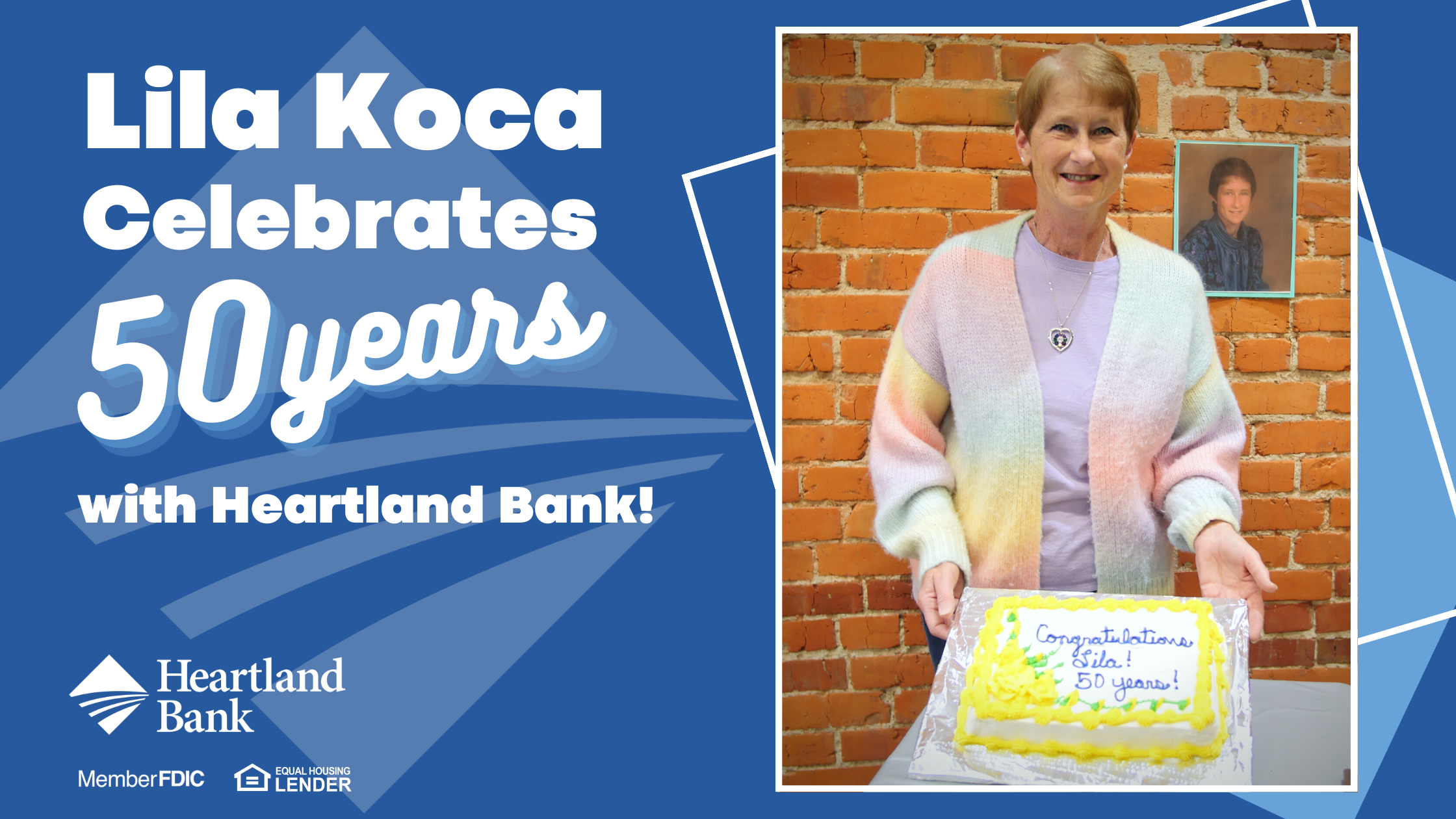 Lila Koca celebrates 50 years of service with Heartland Bank!